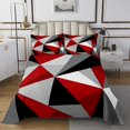 thumbnail image 1 of Erosebridal Red Gray Black Coverlet Set Twin, Geometric Triangle Bedding Set, Contemporary Room Decor 2pcs, 1 of 5