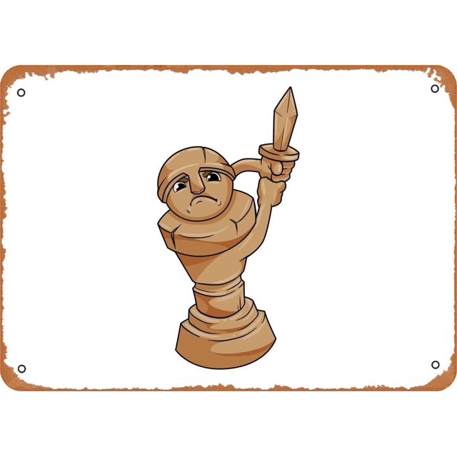 Chess Pawn Chess piece Chess Poster 16" x 12" Vintage Metal Sign Home Man Cave Art