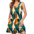 thumbnail image 2 of Ovzne Robes Grande Taille pour Femmes aux Formes Robe d'Été Femmes Décontractée Ample Robe d'Été Imprimée Sans Manches Ensemble Haut/chemise à Col en V Robe de Vacances Imprimée Liquidation, 2 of 6