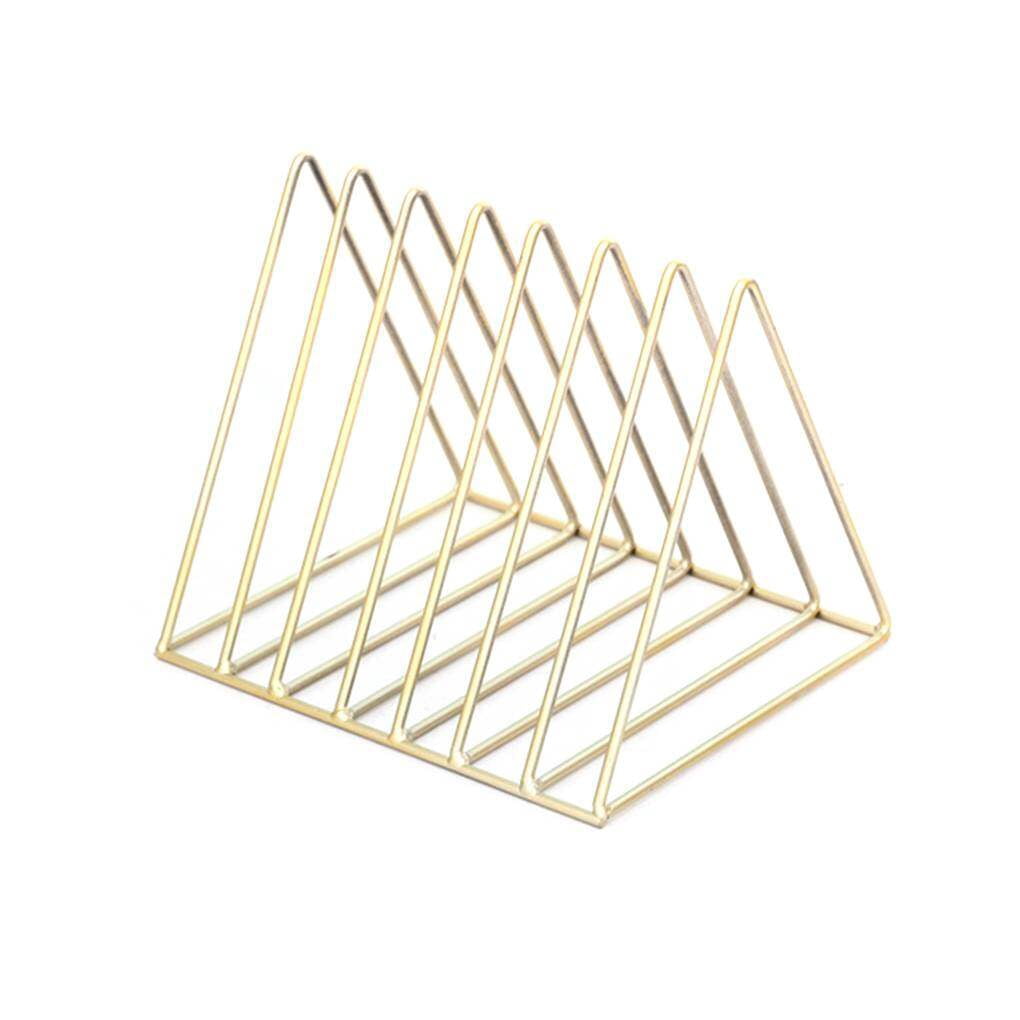 kurtrusly Triangular Iron Book Shelves Desktop Storage Rack Shelf File Magazine Storage Box Iron Bookcase