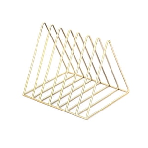 kurtrusly Triangular Iron Book Shelves Desktop Storage Rack Shelf File Magazine Storage Box Iron Bookcase