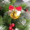 thumbnail image 3 of Rose Gold 2 Inches Rose Gold Christmas Ball With Bow Flocked Ornament For Christmas Tree, 3 of 6