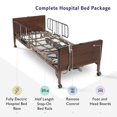 thumbnail image 4 of Full Electric Hospital Bed with Half Rails Included - for Home Care Use and Medical Facilities - Fully Adjustable, Easy Transport Casters, Remote - 80" x 36" - No Mattress, 4 of 4