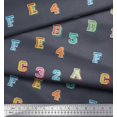 thumbnail image 3 of Soimoi Cotton Cambric Fabric Numbers & Alphabets Text Decor Fabric Printed Yard 42 Inch Wide, 3 of 3