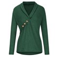 thumbnail image 4 of Hauts Grande Taille pour Femmes, Col en V Décontracté, Manches Longues, Blouse Ample, 4 of 8