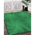thumbnail image 3 of Ahgly Company Tapis Rond Lavable en Machine Intérieur Transitionnel Vert Forêt, 4 Pieds Rond, 3 of 7