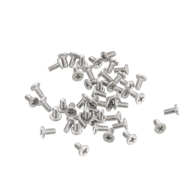 Unique Bargains M1.6x0.35x3mm Lot de 50 Vis Plates Rondes en Métal pour Machine à Entraînement Phillips