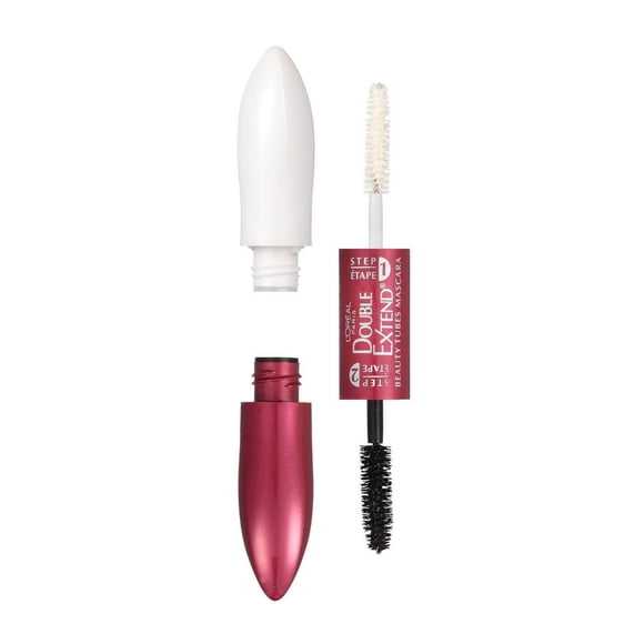 L'Oréal Paris Mascara Double Extension Beauty Tubes | Nourishing Base Coat, Lengthening Top Coat |Black