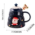 thumbnail image 3 of Vaidha Christmas Ceramic Mug Cute With Spoon Lid Large Capacity Household Ceramic Water Cup, 3 of 7
