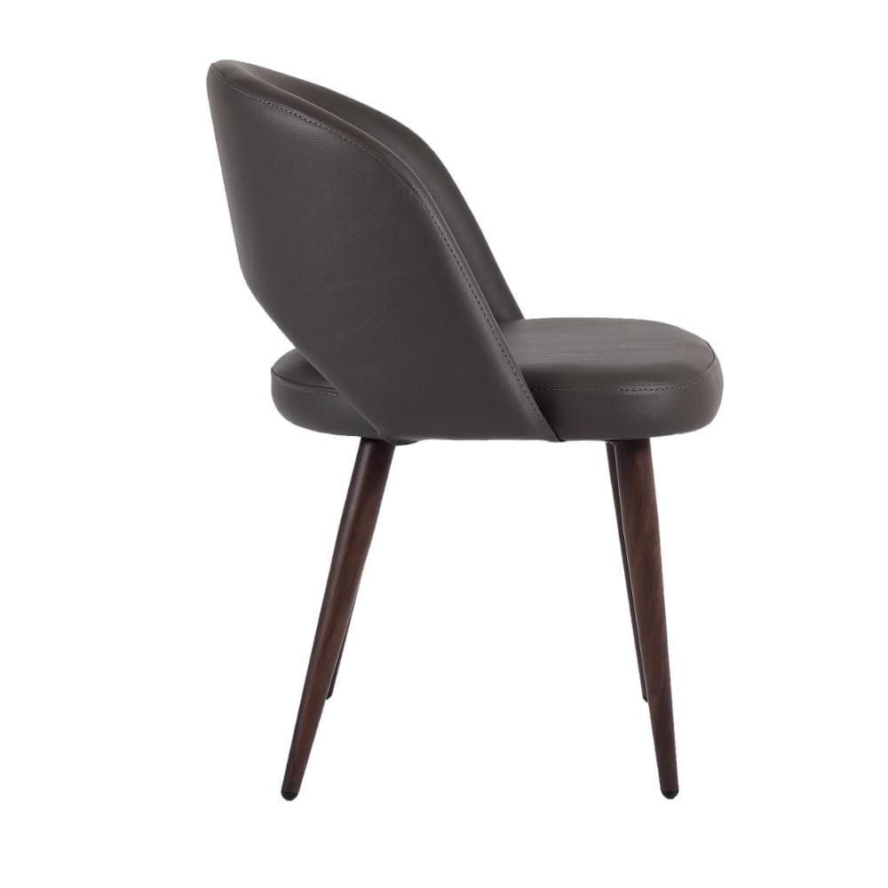 Plata Décor Import Inc.fauteuil d'appoint moderne en PU gris avec structure métallique imitation bois de noyer noir – Un siège élégant pour le salon, la chambre, le coin détente et l'espace de travail