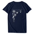 thumbnail image 1 of Women Plus Size Print Round Neck Short Sleeved T-shirt Blouse Tops, 1 of 5