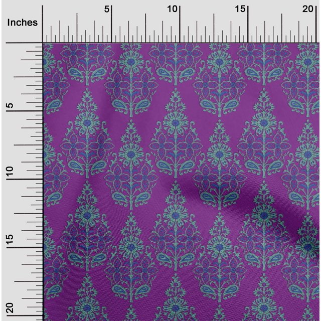 oneOone Cotton Silk Fabric Floral & Paisley Block Decor Fabric Printed BTY 42 Inch Wide