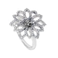 thumbnail image 3 of 3/4ct Diamond Flower Ring Setting 14K White Gold Engagement Semi Mount, 3 of 3