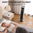 thumbnail image 2 of 36" Tower Fan Oscillating Cooling Fan, Remote Control, 3 Wind Modes, Timer, for Office, Home, 2 of 9