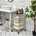 thumbnail image 3 of Costway 6 Drawer Rolling Storage Cart Scrapbook Paper Office Organizer Clear, 3 of 10