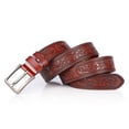thumbnail image 4 of relayinert Classy And Durable PU Belt For Men Wear-resistant And Fine Workmanship Coffee Red-Brown 105cm 1Set, 4 of 6