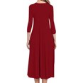 thumbnail image 3 of Vêtements de Mode pour Femmes Mode pour Femmes Coupe Ajustée Confortable Bouton Col en V Couleur Unie Robe Décontractée, 3 of 10