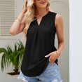 thumbnail image 2 of Timegard Womens Tank Tops Eyelet V Neck Ruched Tunic Tops Summer Beach Dressy Casual Solid Color Tee, 2 of 7