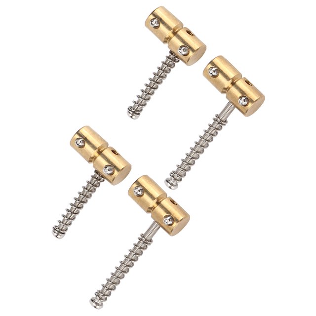 Demonsen Selle de Corde de Chevalet Bass Ensemble de Selle de Basse, 4pcs Basse Chaîne Selle 4 String Laiton Pont Ensemble Kit Accessoire de Remplacement pour Électrique