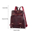 thumbnail image 3 of Becaristey Waterproof Womens Backpack With Stitched Texture PU Fabric For Fashionable Ladies And Has Strong Red, 3 of 6