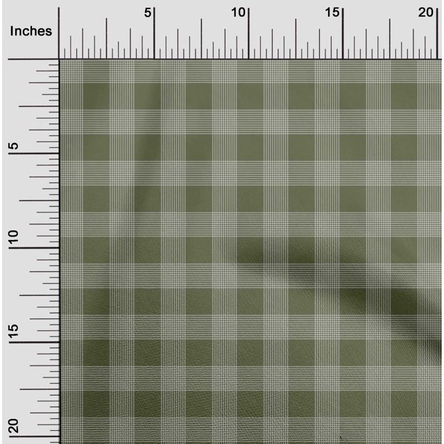 oneOone Polyester Lycra Fabric Gingham Check Printed Fabric 1 Yard 56 Inch Wide
