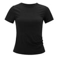 thumbnail image 4 of Kcodviy Tunique à Nœud Boutonnée Courte Camisoles pour Filles Hauts T-Shirt à Manches pour Filles T-Shirt Décontracté Hauts Blouse à l'Avant Tee Hauts d'Hiver pour Filles Enfants Hauts pour Filles, 4 of 8
