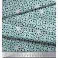 thumbnail image 3 of Soimoi Silk Fabric Floral Block Printed Fabric 1 Yard 42 Inch Wide, 3 of 5