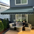 thumbnail image 1 of ALEKO Motorized 10 x 8 ft Retractable Home Patio Canopy Awning Forest Green, 1 of 10