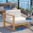thumbnail image 4 of Modway Upland Modern Solid Teak Wood Outdoor Left-Arm Chair in Natural/White, 4 of 8