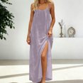 thumbnail image 3 of Daiosportswear Robe Longue de Détente Ample à Bretelles Spaghetti et Dos Nu pour Femmes, Robe-Robe à Manches Courtes pour Femmes Violet m(m), 3 of 7