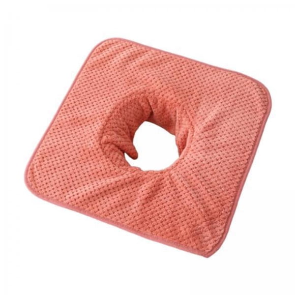 Bunblic 5xSPA Massage Table Towel with Face Hole Coral Velvet Reusable Soft for Beauty Red 5 Pcs