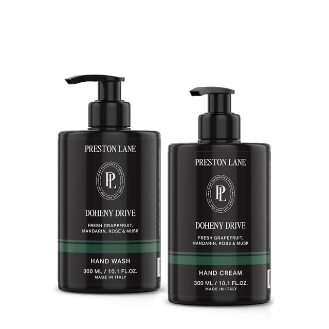 Preston Lane Hand Set, Scented Hand Wash & Hand Cream Duo, Hydrating & Nourishing, Doheny Drive, 10.1 Oz Each