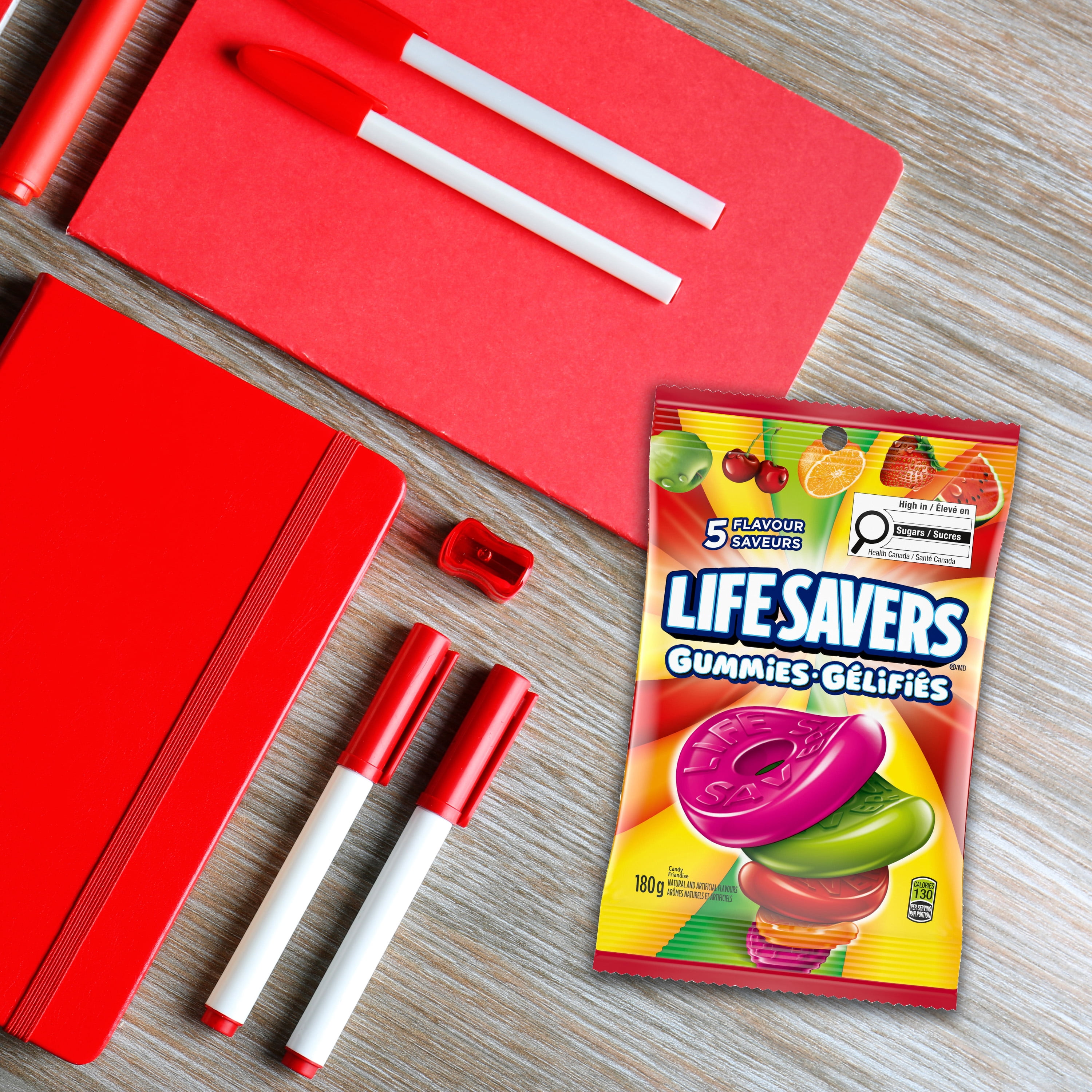LIFE SAVERS, Five Flavour Gummy Candy, Bag, 180 g