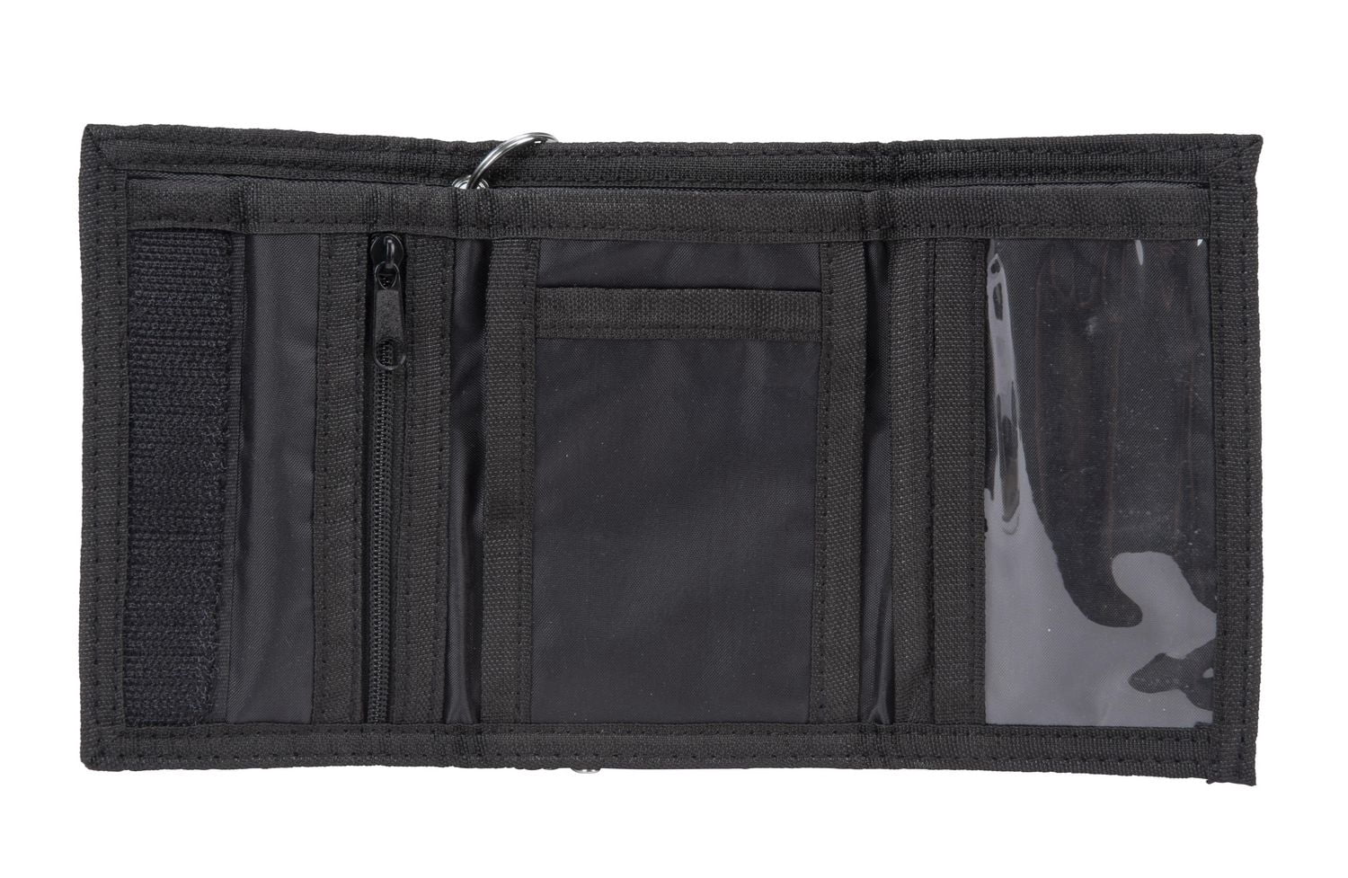 R70 Men's Trifold Nylon Black Wallet with Chain