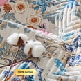 thumbnail image 4 of Kingrest Floral Print Cotton Quilt Set Twin Size, Lightweight Pattern Comforter Set, Oversized Bedspread Coverlet Quilted Bedding Set, 4 of 9