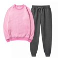 thumbnail image 2 of Besolor Ensembles 2 Pcs pour Femmes Survêtements Décontractés Chandail à Col Rond et Pantalon de Jogging Ensembles d'Entraînement Survêtements, 2 of 5