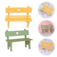 thumbnail image 2 of Miangastore 2pcs Mini Bench Miniature Furniture Park Chair Garden Village Patio Bench, 2 of 8