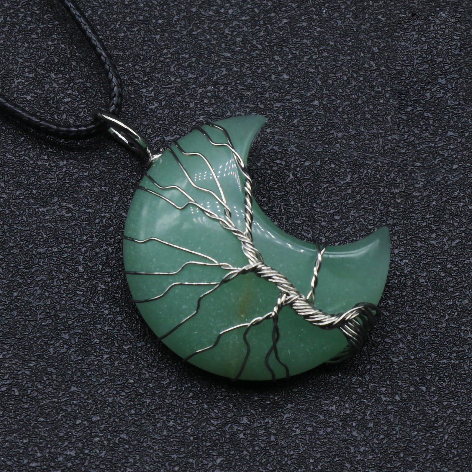 leather cord leather wrapped crystal necklace