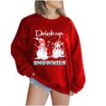 thumbnail image 2 of 2023 Chandails de Noël pour Femmes en Liquidation Mode Manches Longues Col Rond Imprimé de Noël Hauts Amples Blouse Chandails, 2 of 5