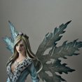thumbnail image 4 of Snow Fairy en Robe Doublée de Fourrure avec 2 Statues de Loups Arctiques 24 Pouces de Haut, 4 of 5