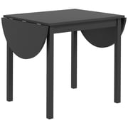HOMCOM 55" Wood Kitchen Table, Drop Leaf Tables for Small Spaces, Black