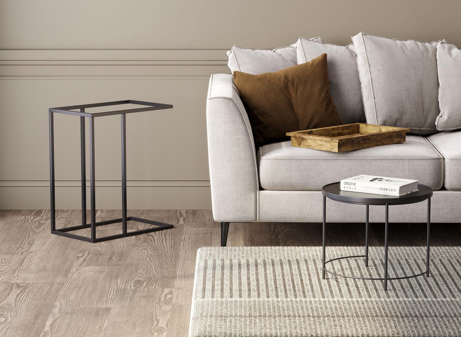 Side Table. End Table Living Room. Bedside Table or Night Stand. Small Entry Table. Easy To Assemble. Reclaimed Wood Look