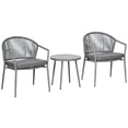 thumbnail image 1 of Outsunny Ensemble Bistro en Rotin 3 Pcs, Groupe de Sièges de Jardin, 1 of 10