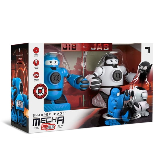 Sharper Image Mecha Rivals RC Ejecting Battle Robots Blue and White
