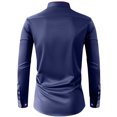thumbnail image 3 of RXIRUCGD Chemise Décontractée pour Homme à Manches Longues avec Boutons, Poche et Col Rabattable, Bleu Marine, Taille : TG, 3 of 3