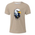 thumbnail image 2 of LUOGENLI T-shirts pour Homme pour Hommes T-Shirt d'Été à Col Rond à Manches Courtes Mode pour Homme Plein Air Loisirs Motif Aigle E T-Shirt T-shirts pour Hommes T-shirts Graphiques T-shirts de Pêche la Saint-Patrick Kaki TTTG, 2 of 3