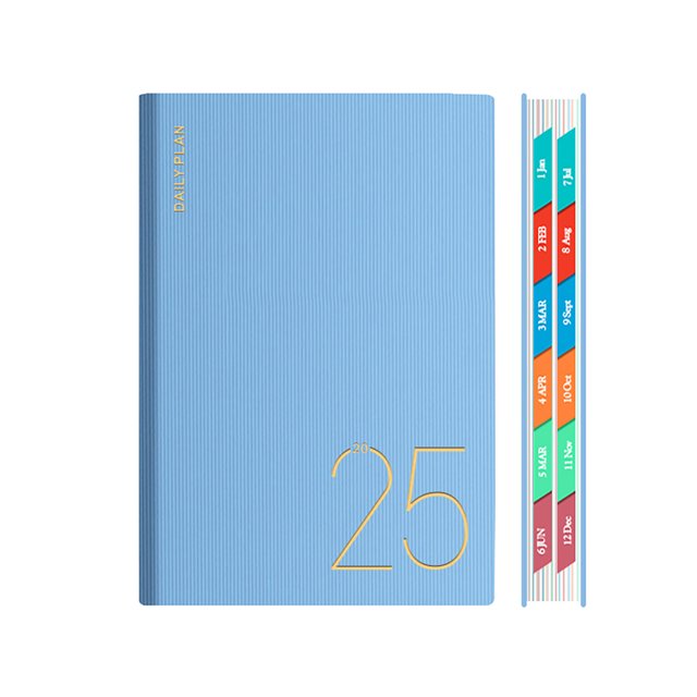 XYAIYT 2025 Weekly Monthly Planner Notebook Hardcover 5.7 x 8.46 Inches 80gsm Thick Paper Daily Organizer with Monthly Tabs Elastic Closure Ribbon Markers Inner Pocket for Office School