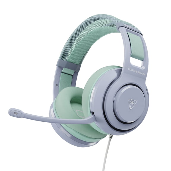 Turtle Beach Atlas 200 Wired Multiplatform Gaming Headset for Xbox, PlayStation, PC w/ 3.5mm Connection - 50mm Nanoclear Drivers, Flip-to-Mute Mic, Memory Foam Cushions - Seafoam Breeze