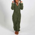 thumbnail image 1 of Combinaison Grande Taille pour Femmes aux Formes Combinaison à Manches Longues à Capuche Pyjama Décontracté d'Hiver Chaud Combinaison de Nuit Combinaison pour Filles en Liquidation, 1 of 8