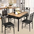 thumbnail image 4 of Costway 5PCS Dining Set Metal Table & 4 Chairs Kitchen Breakfast Furniture Black, 4 of 10
